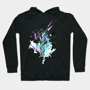 Polygonal Feather with Watercolor Hoodie